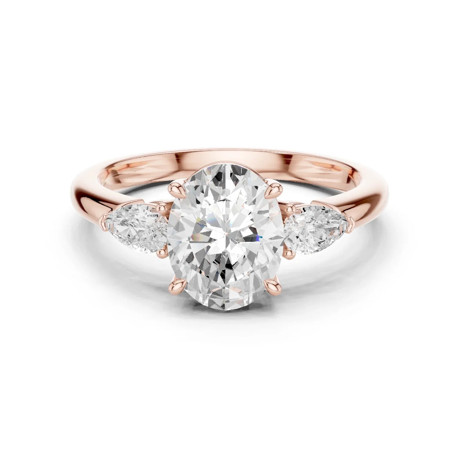 Oval Cut Diamond Three-Stone Engagement Ring
