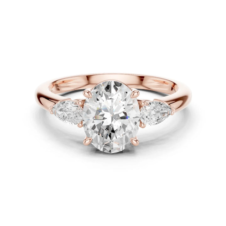 Oval Cut Diamond Three-Stone Engagement Ring