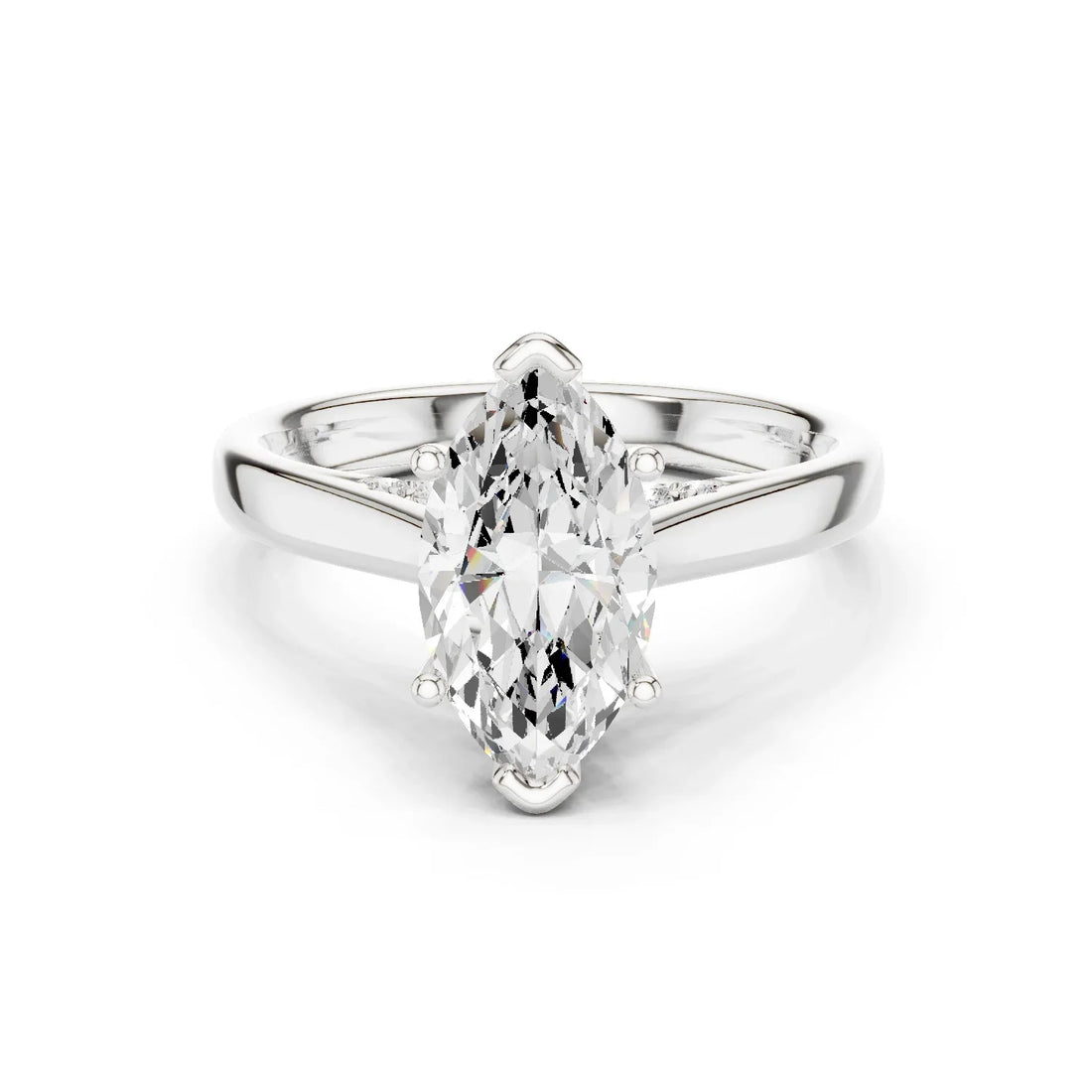 Marquise Cut Diamond Cathedral Pave Engagement Ring