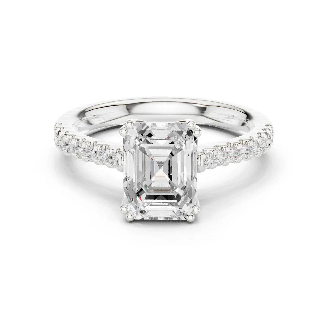 Emerald-Cut Diamond Engagement Ring with Split Shank