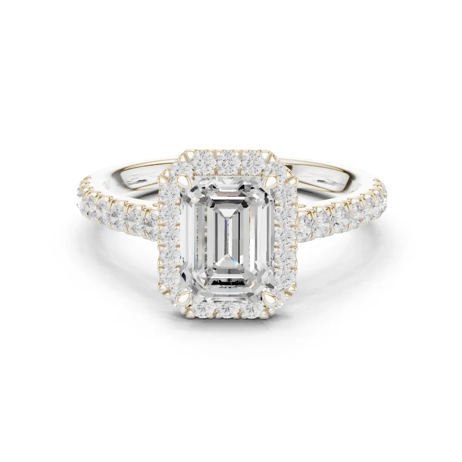 Shape Diamond Halo Engagement Ring