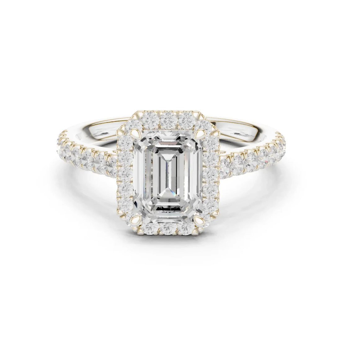 Shape Diamond Halo Engagement Ring