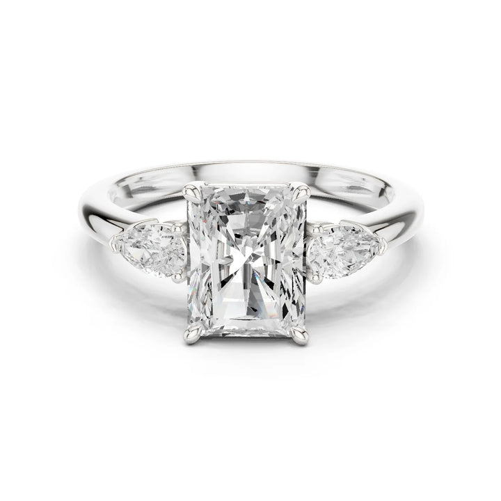 Radiant Cut Diamond Three-Stone Engagement Ring