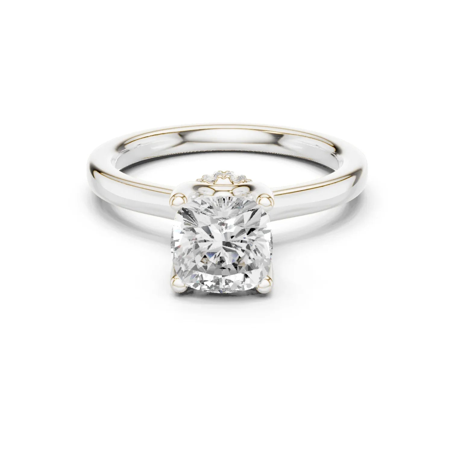 Radiant Shape Diamond Hidden Halo Engagement Ring
