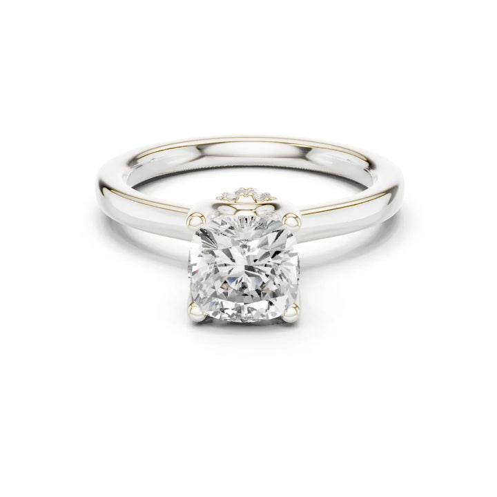 Radiant Shape Diamond Hidden Halo Engagement Ring