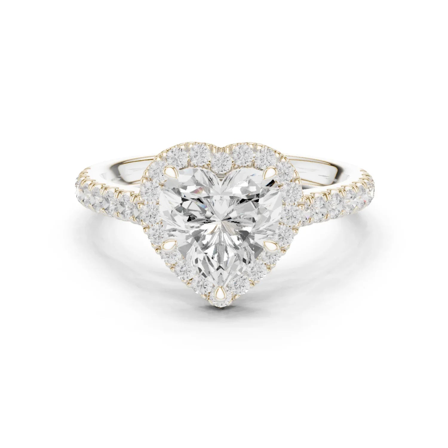 Heart Shape Diamond Halo Engagement Ring