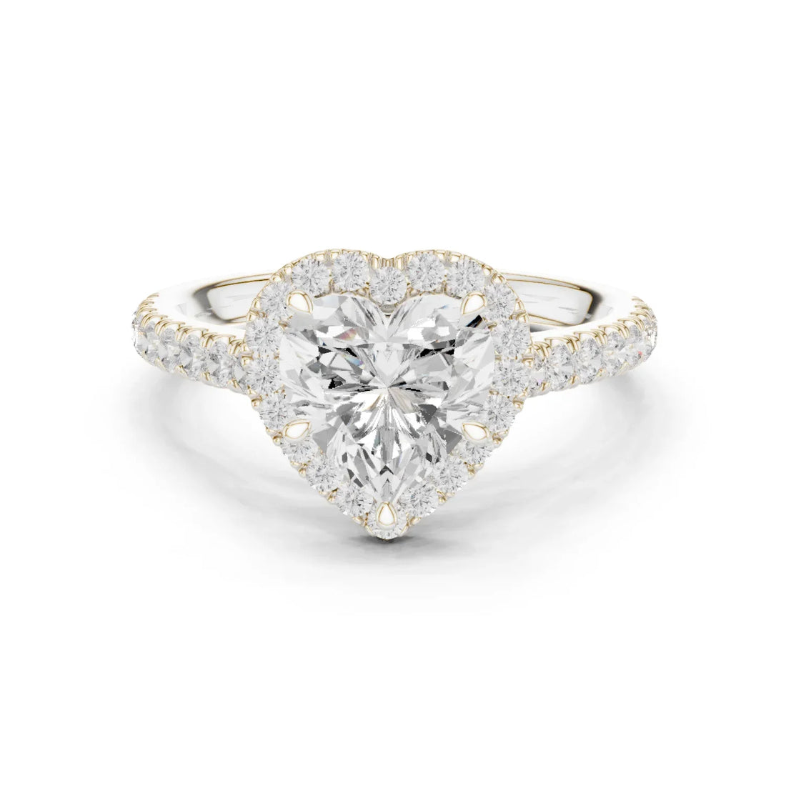 Heart Shape Diamond Halo Engagement Ring