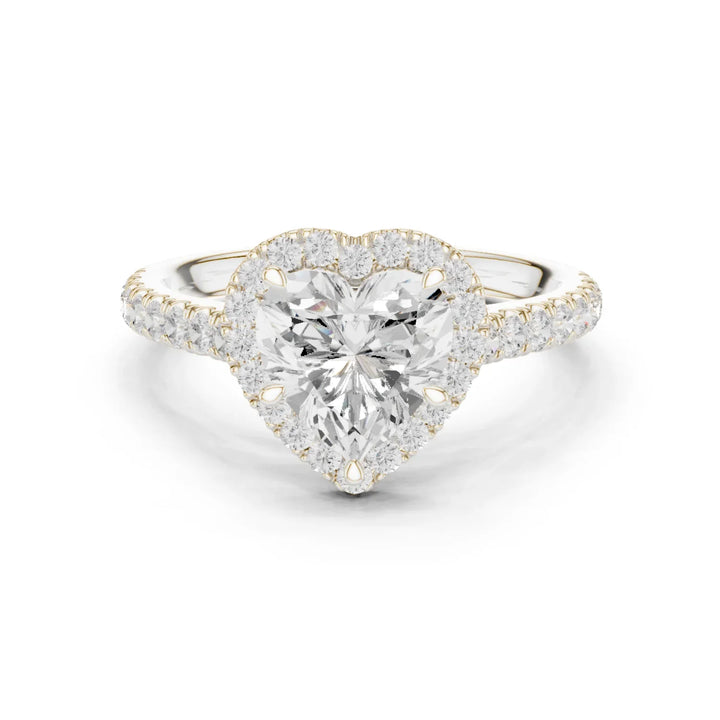 Heart Shape Diamond Halo Engagement Ring