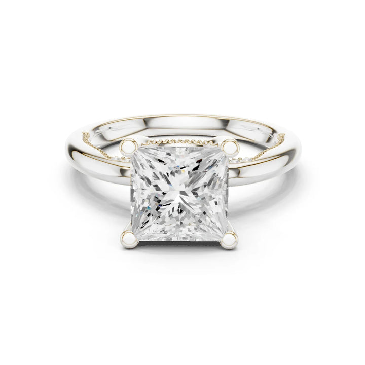 Hidden Halo Princess Cut Diamond Engagement Ring