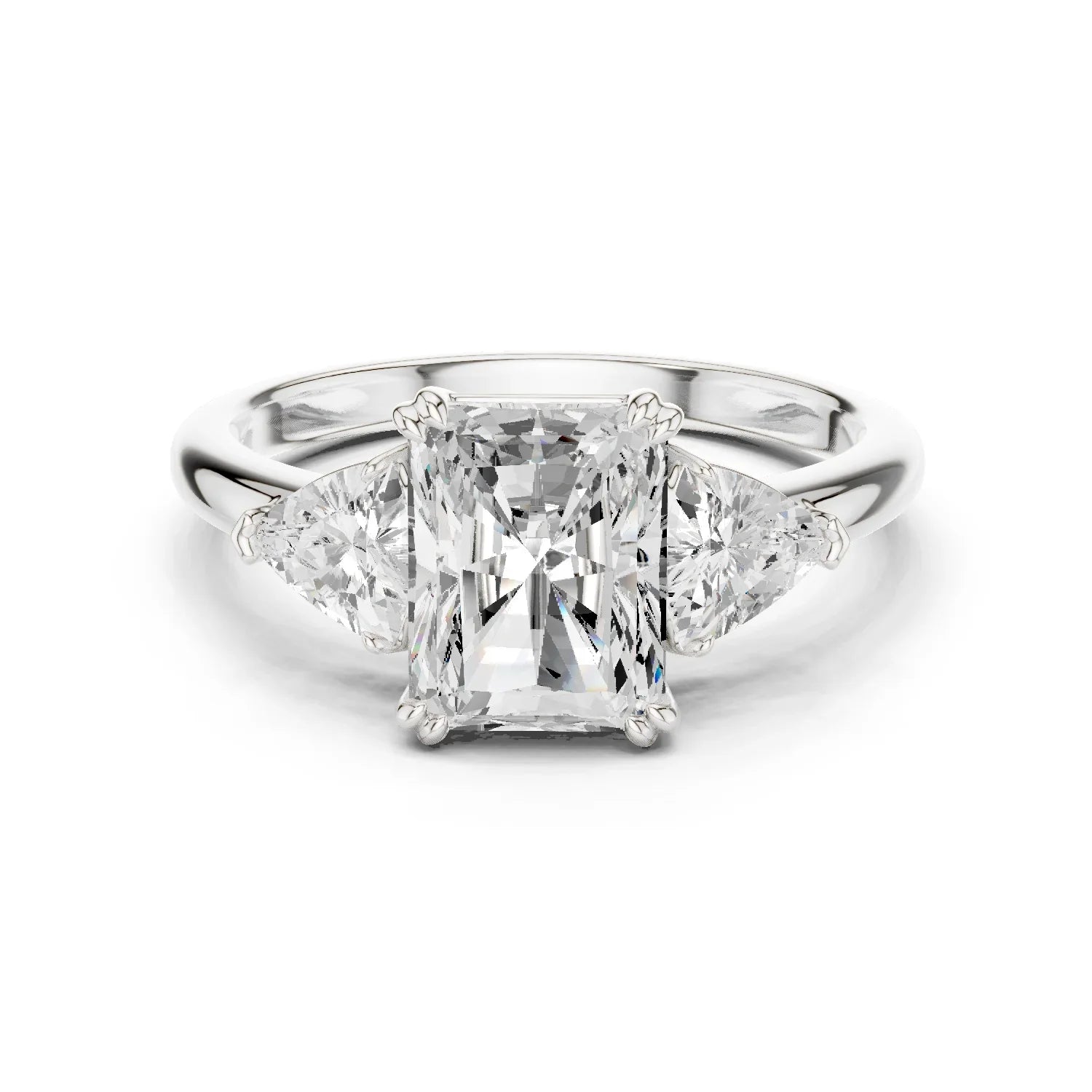Radiant Cut Diamond Three Stone Engagement Ring