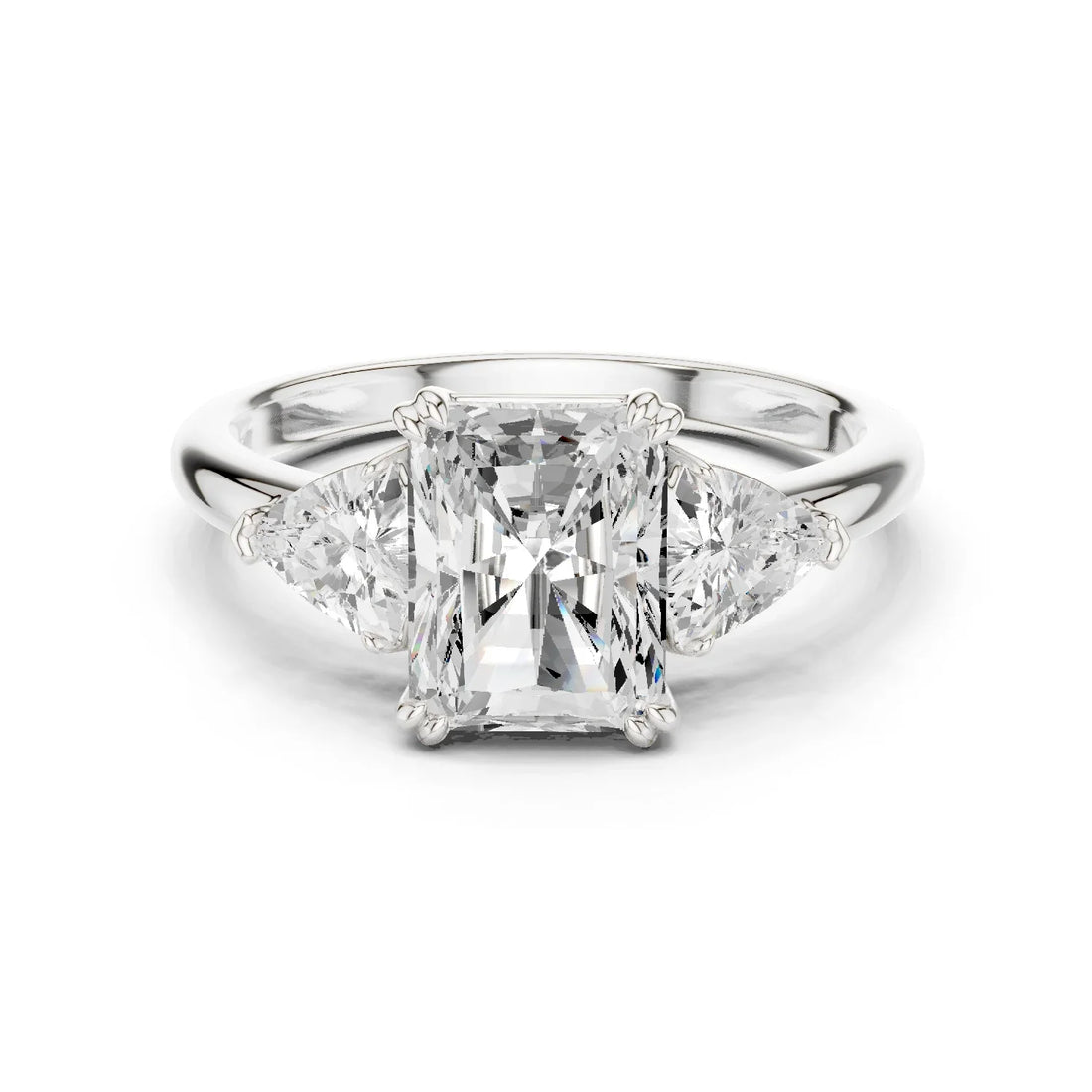 Radiant Cut Diamond Three Stone Engagement Ring