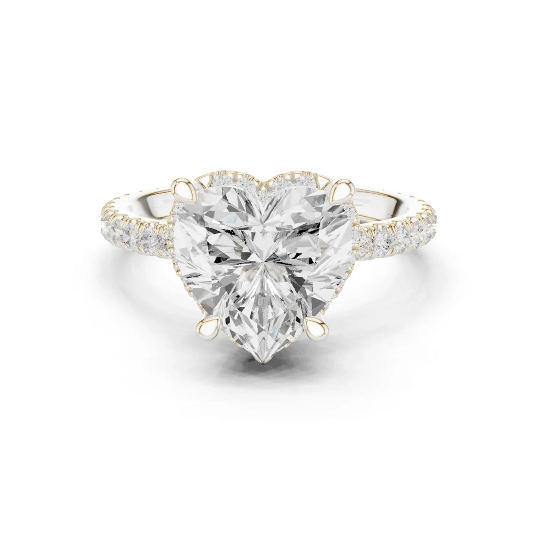 Heart Diamond Hidden Halo Engagement Ring