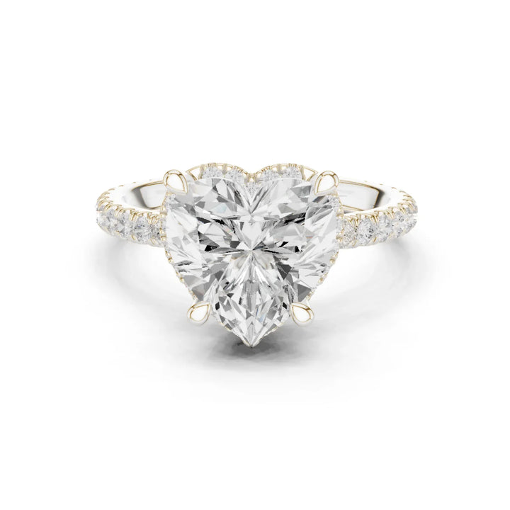 Heart Diamond Hidden Halo Engagement Ring