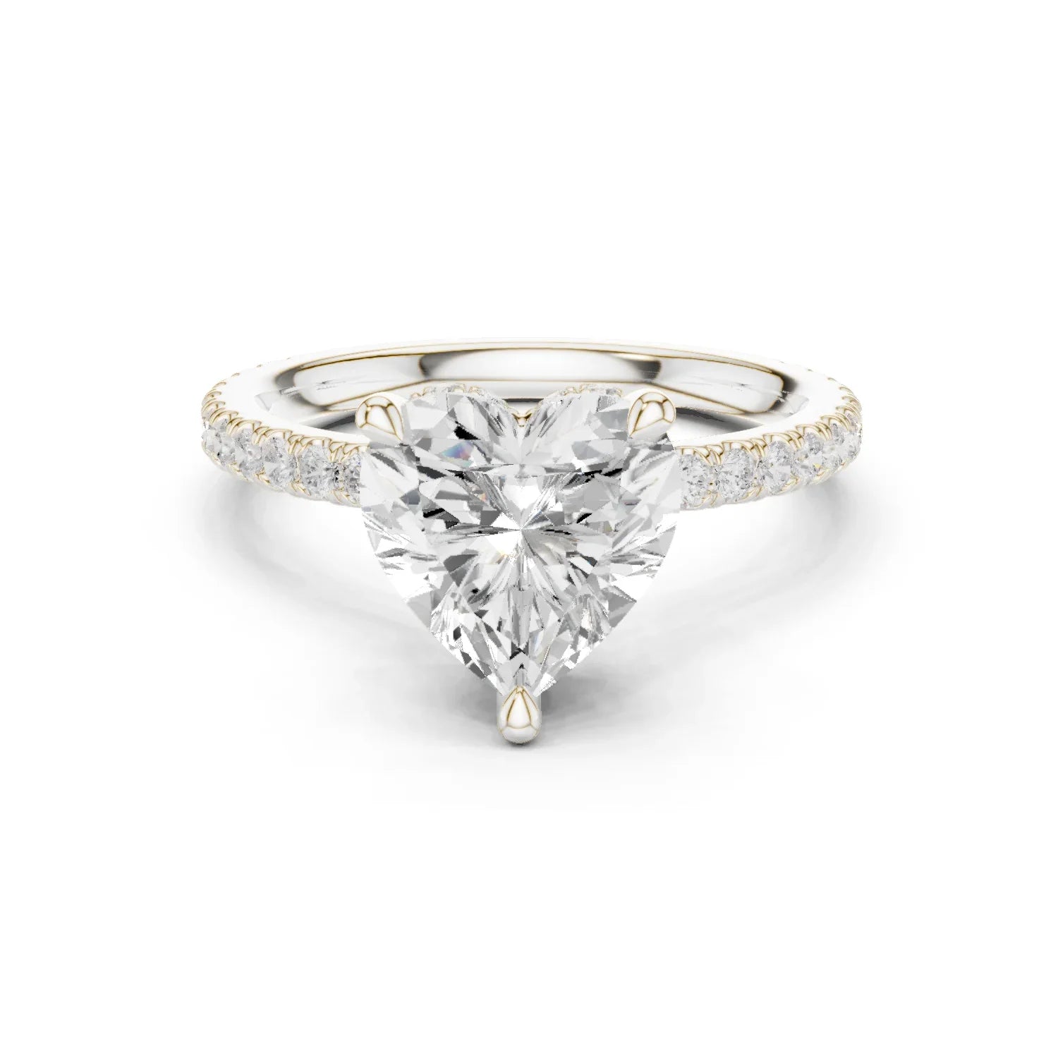 Heart Cut Diamond Double Hidden Halo Engagement Ring