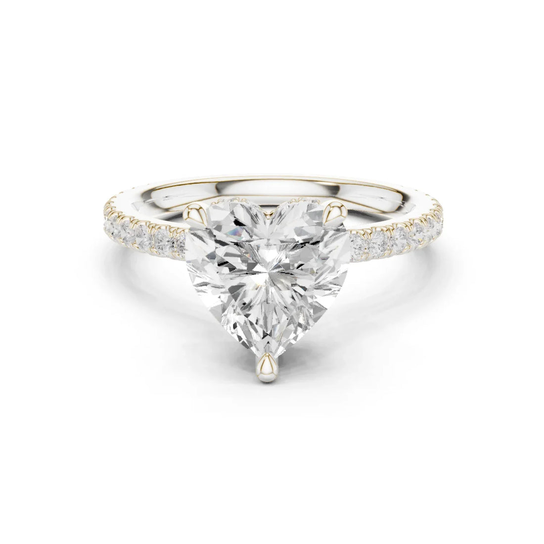 Heart Cut Diamond Double Hidden Halo Engagement Ring