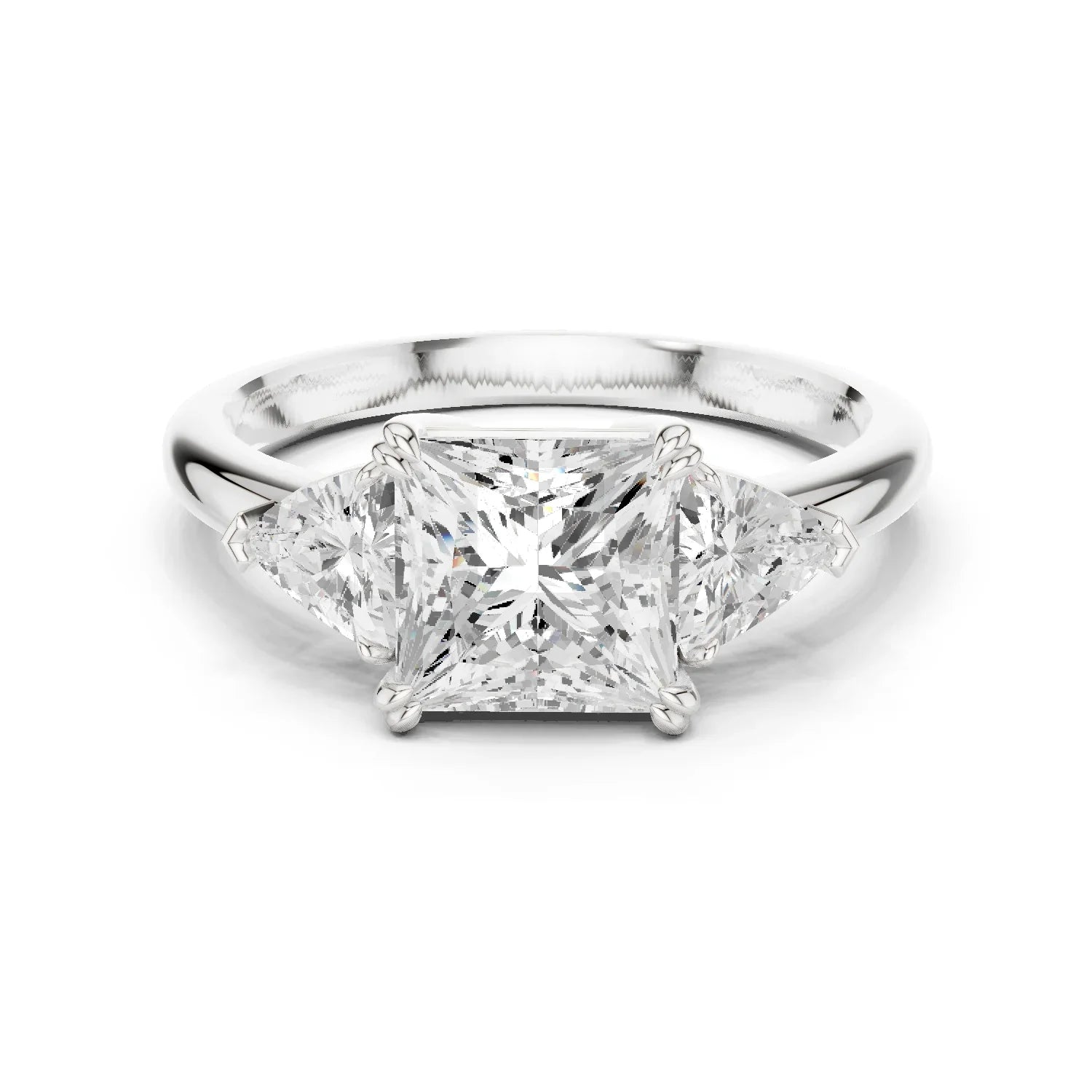 Princess Cut Diamond Three Stone Engagement Ring