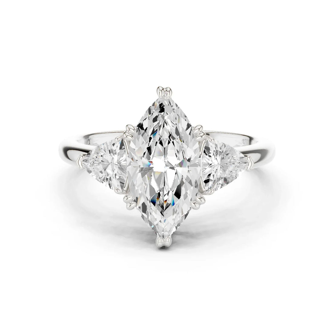 Marquise Cut Diamond Three Stone Engagement Ring