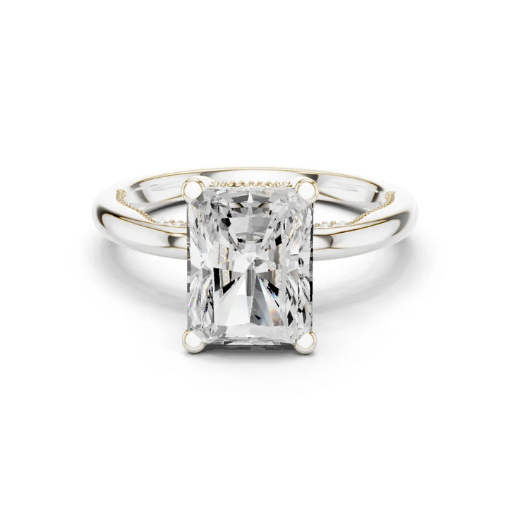 Hidden Halo Radiant Cut Diamond Engagement Ring