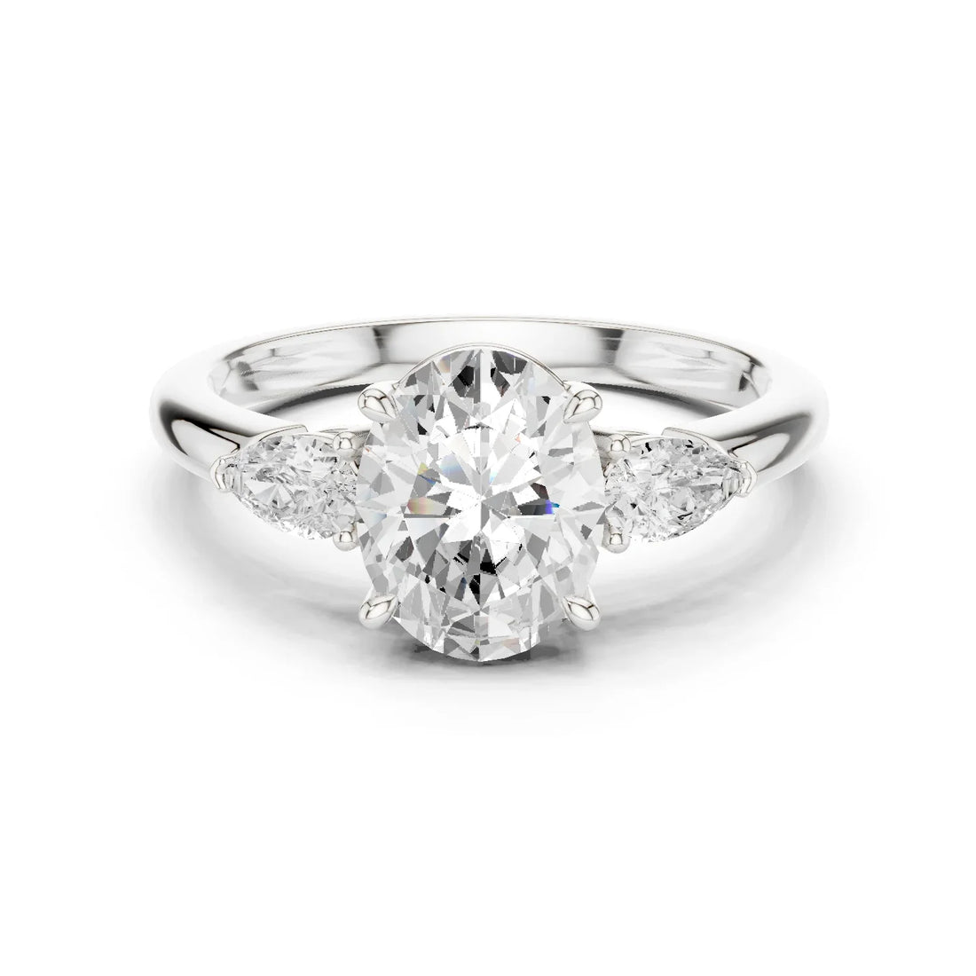 Oval Cut Diamond Three-Stone Engagement Ring