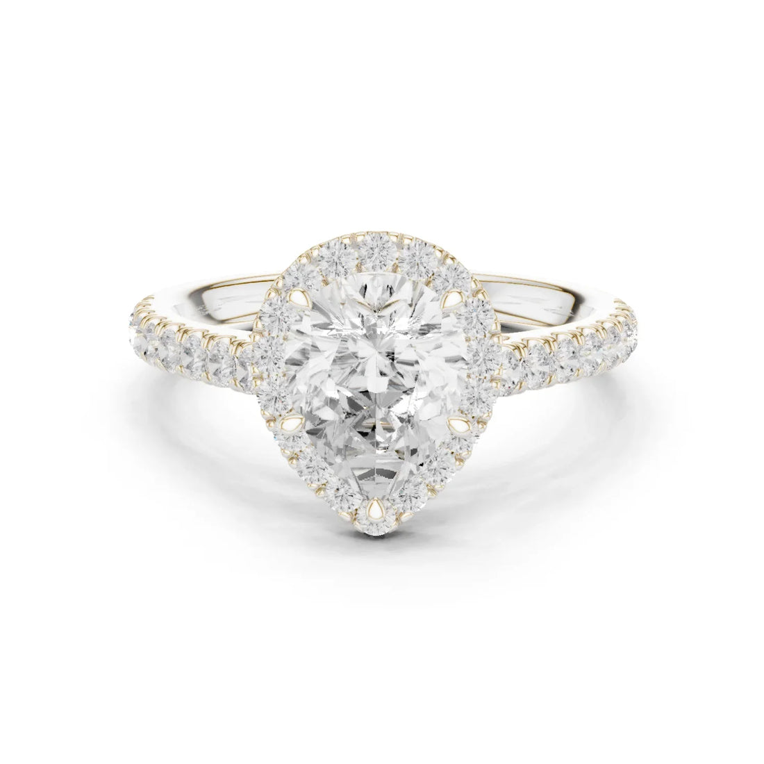 Pear Shape Diamond Halo Engagement Ring