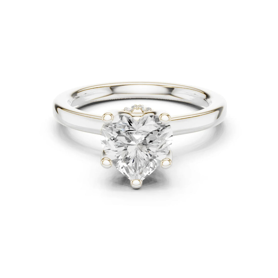 Heart Shape Diamond Hidden Halo Engagement Ring