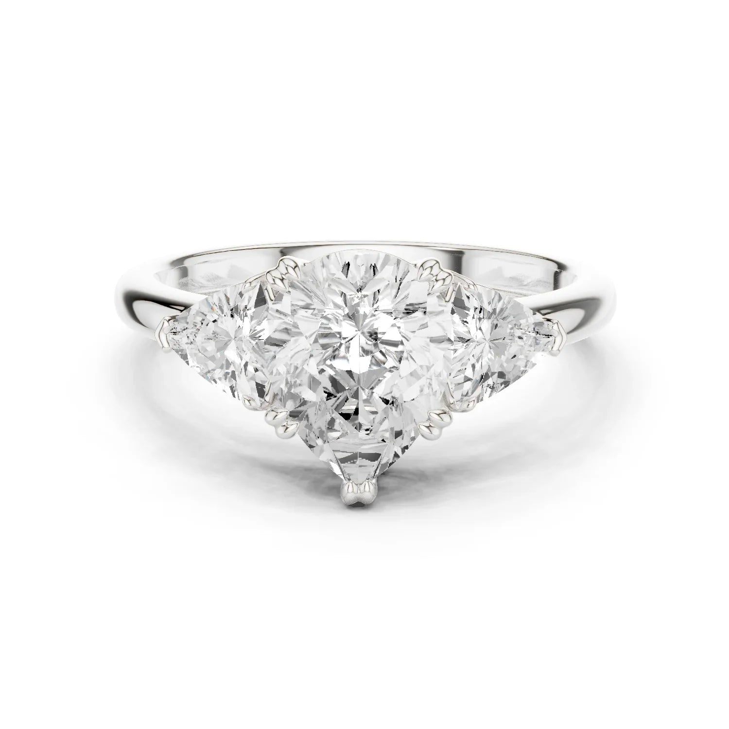Pear Cut Diamond Three Stone Engagement Ring