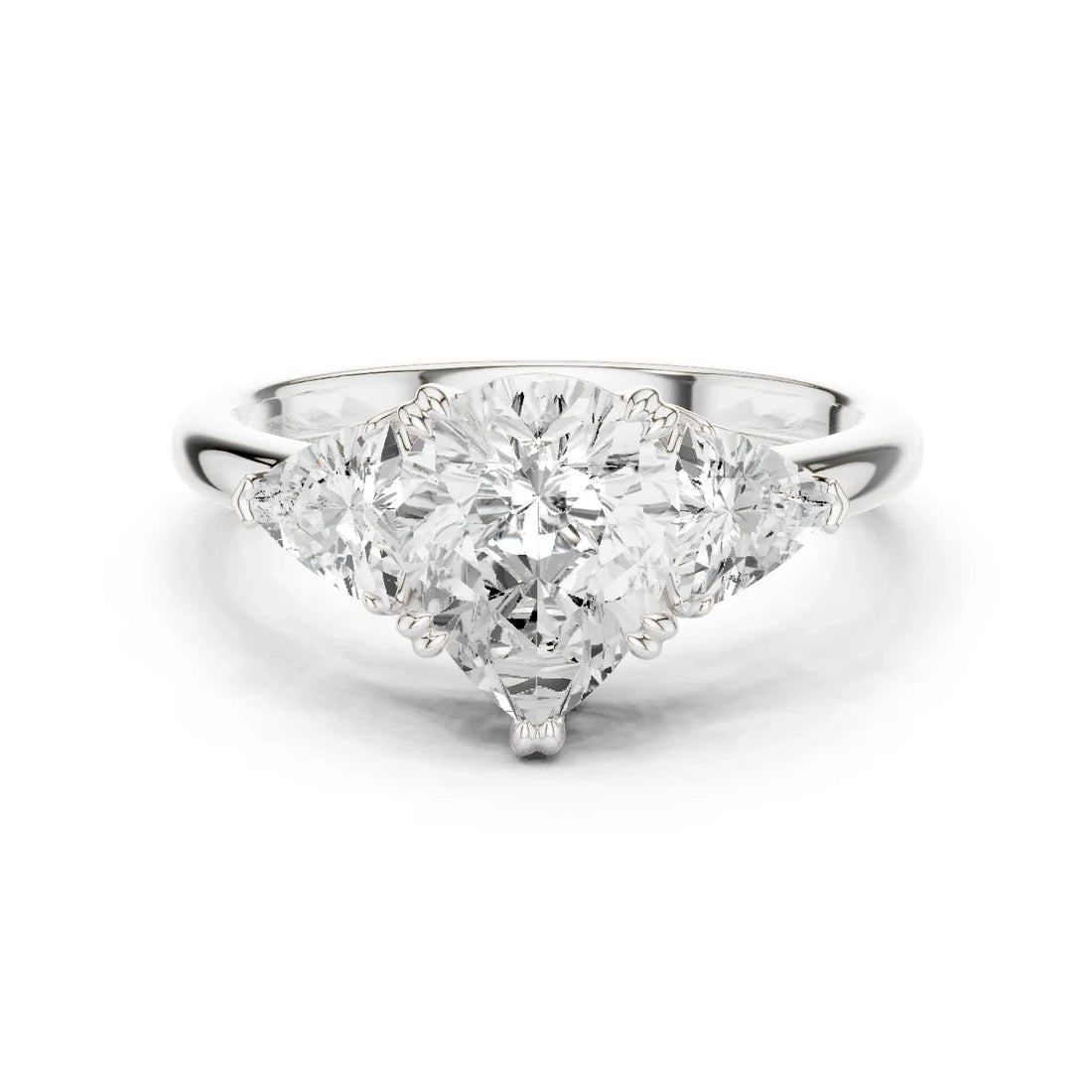 Pear Cut Diamond Three Stone Engagement Ring