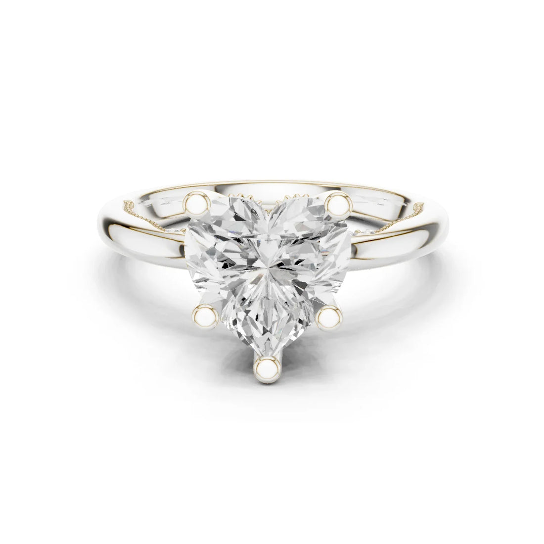 Hidden Halo Heart Cut Diamond Engagement Ring