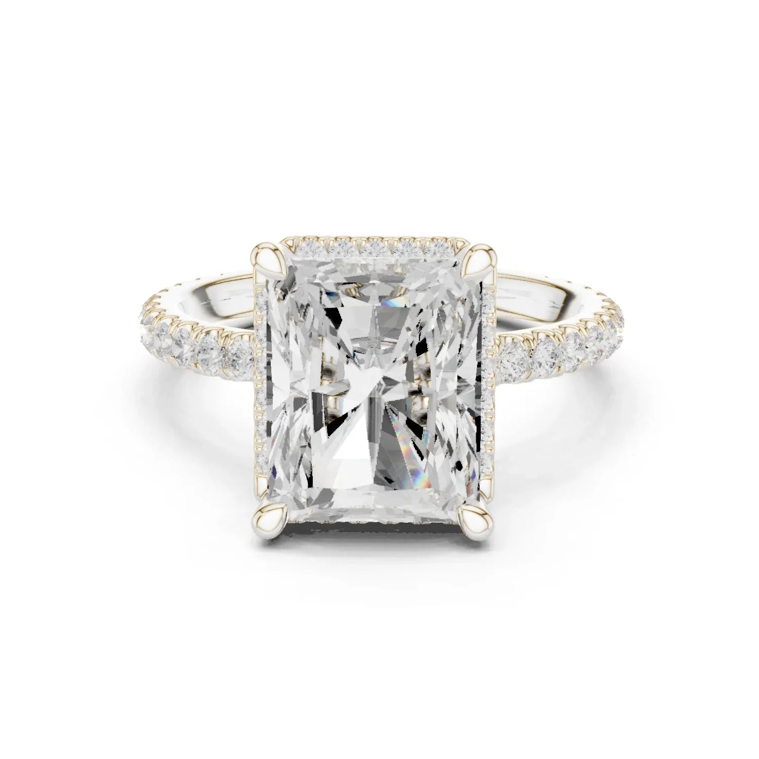Radiant Diamond Hidden Halo Engagement Ring