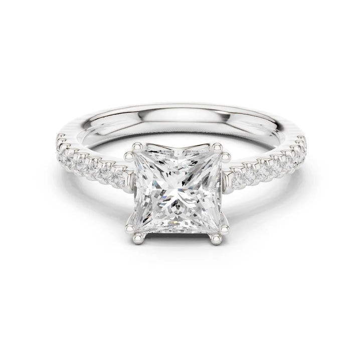 Princess-Cut Diamond Engagement Ring with Split Shank