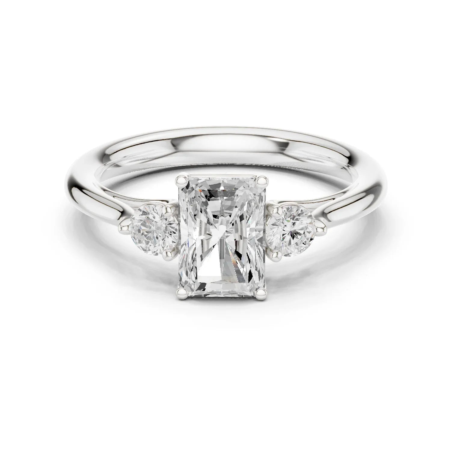 Radiant-Cut Three-Stone Diamond Engagement Ring
