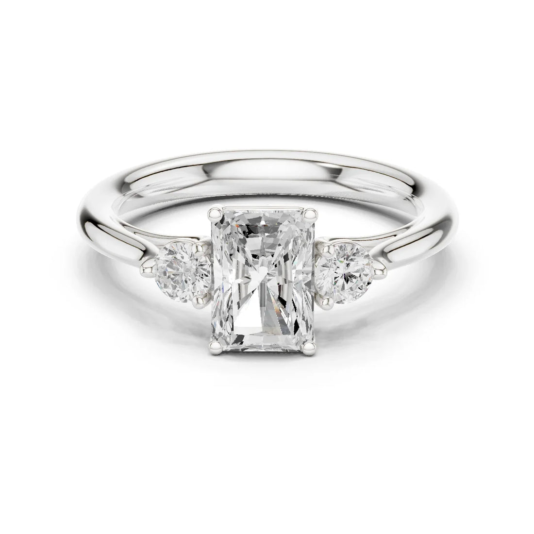 Radiant-Cut Three-Stone Diamond Engagement Ring