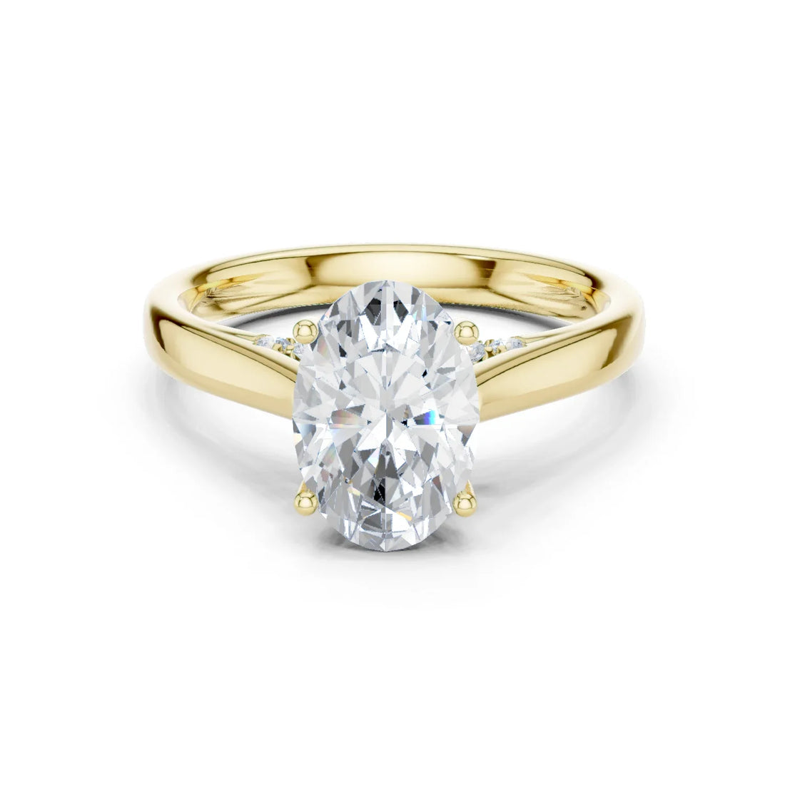 Oval Cut Diamond Cathedral Pave Engagement Ring
