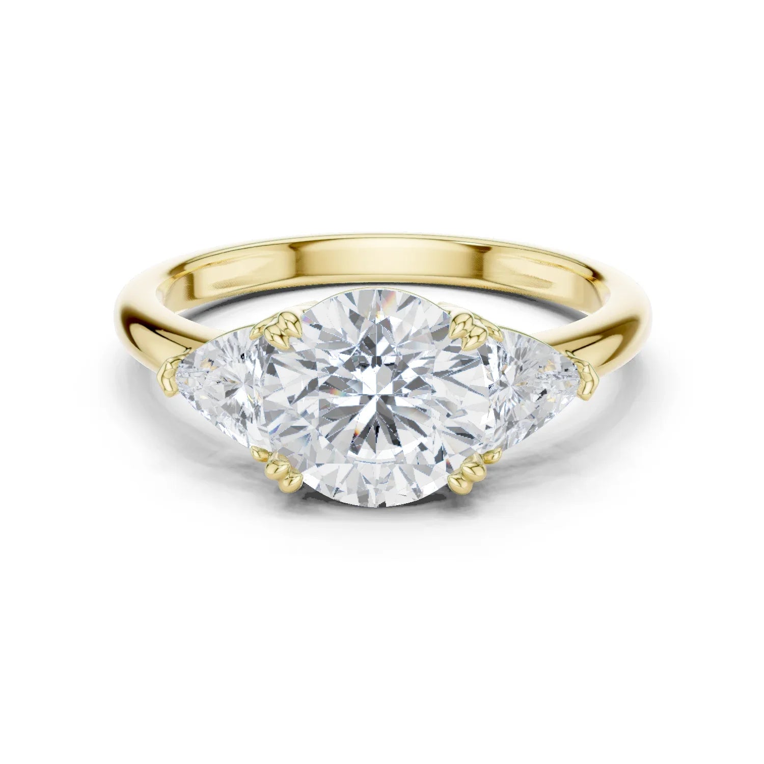 Round Cut Diamond Three Stone Engagement Ring