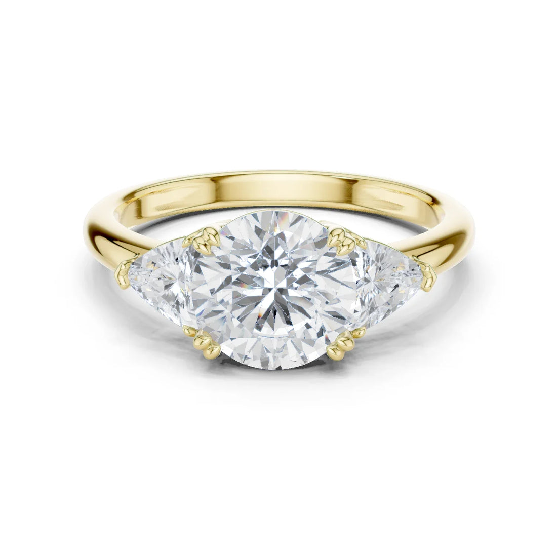 Round Cut Diamond Three Stone Engagement Ring