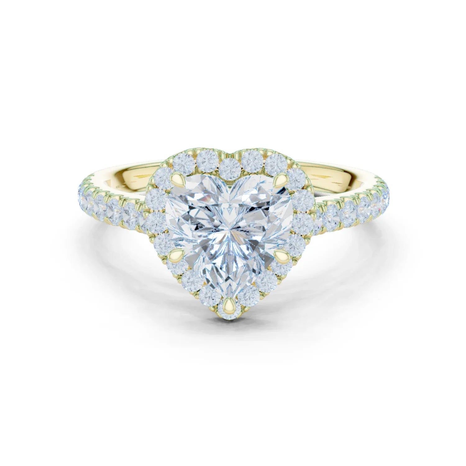 Heart Shape Diamond Halo Engagement Ring
