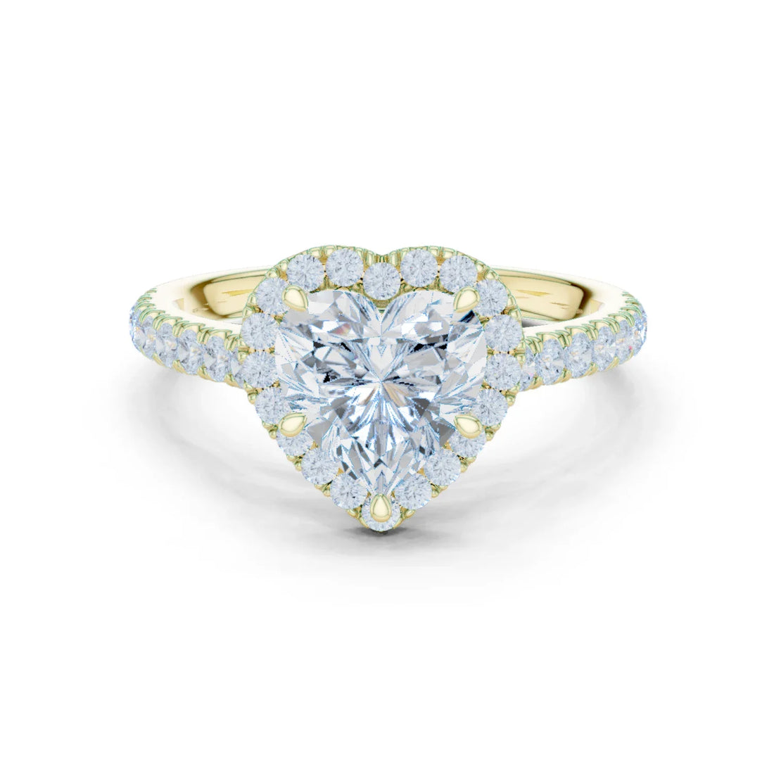 Heart Shape Diamond Halo Engagement Ring