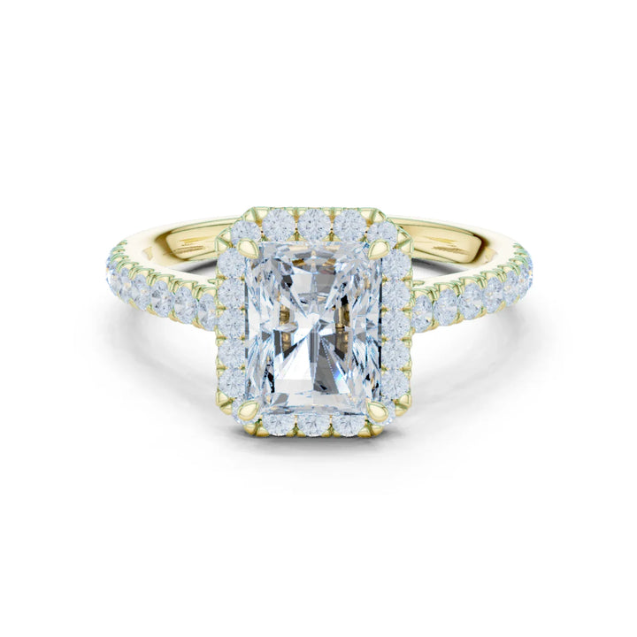 Radiant Shape Diamond Halo Engagement Ring