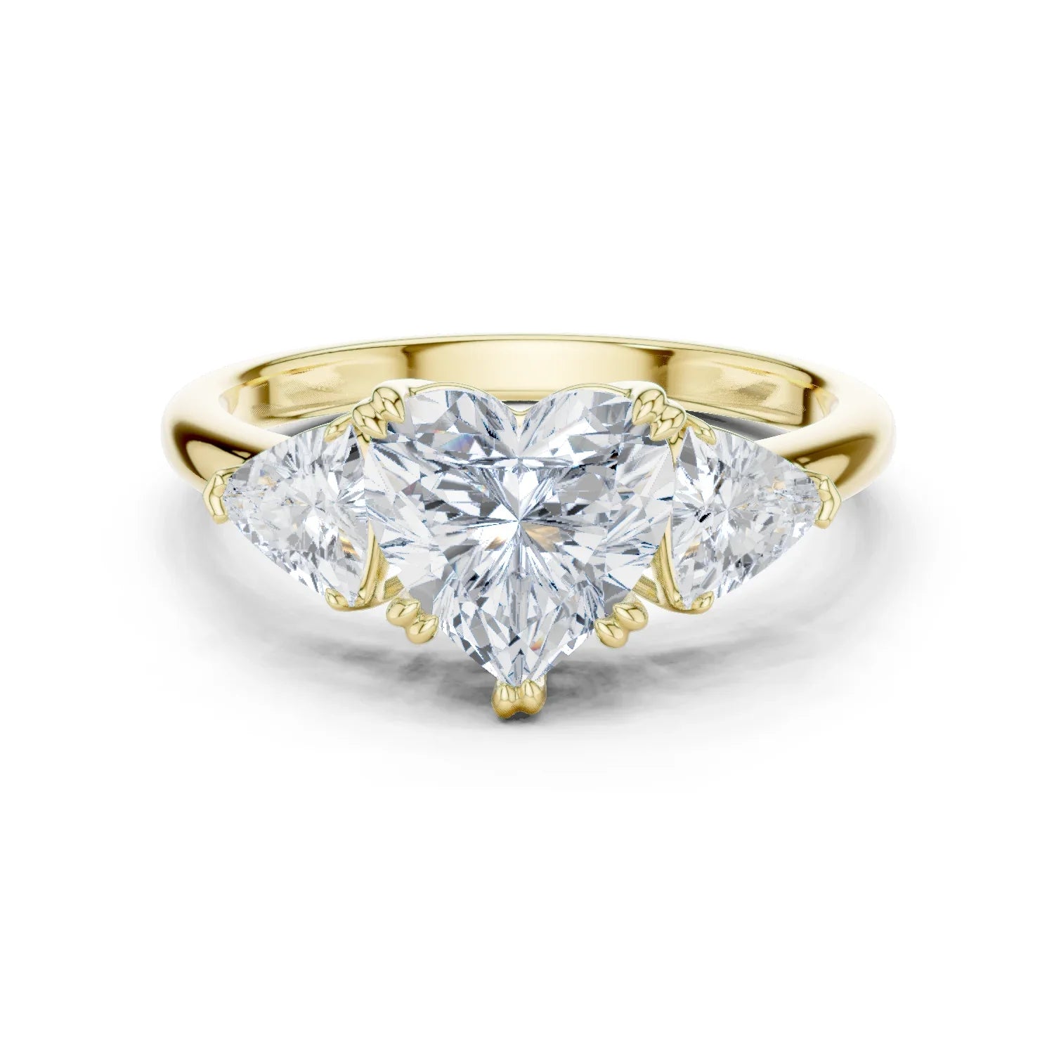Heart Cut Diamond Three Stone Engagement Ring