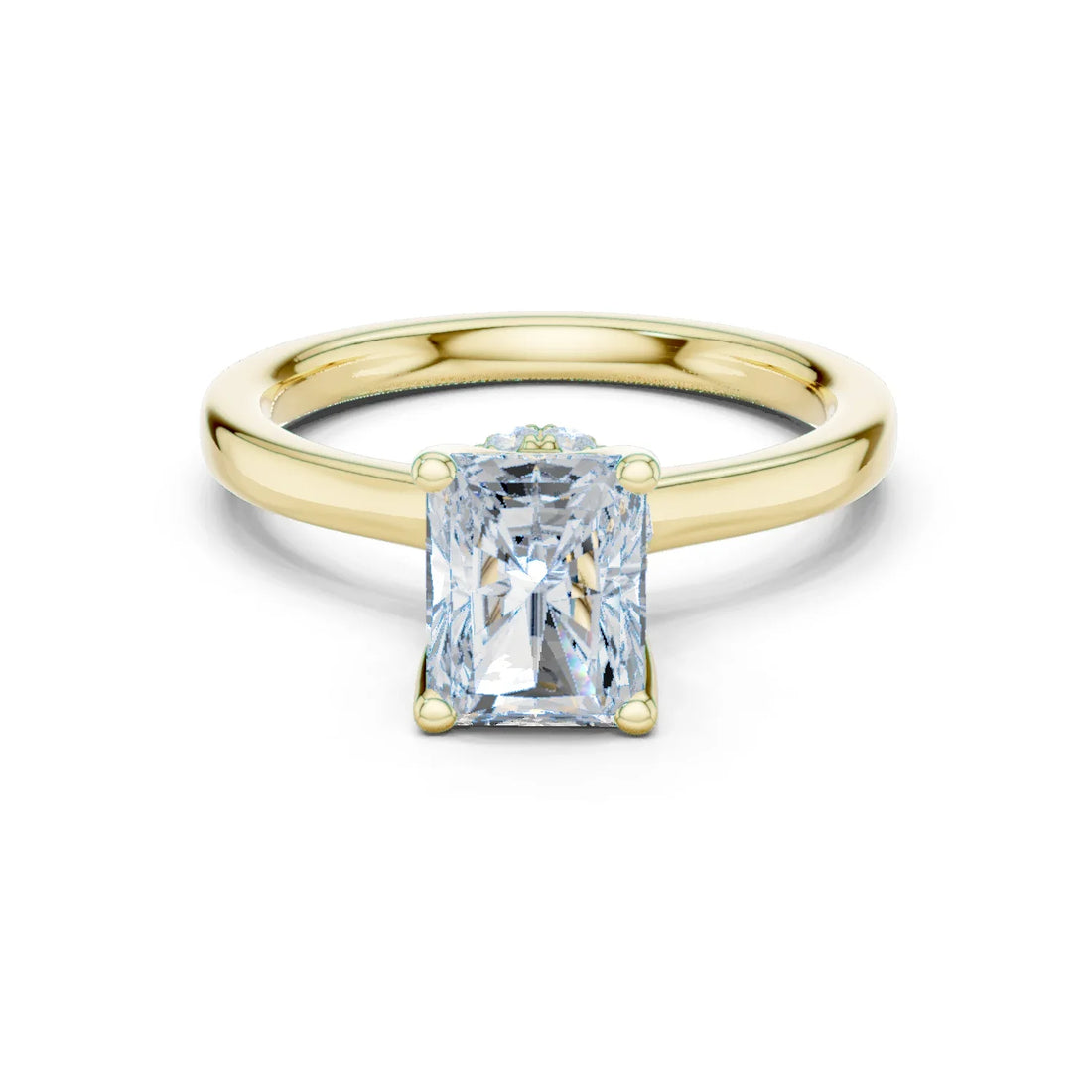 Radiant Shape Diamond Hidden Halo Engagement Ring