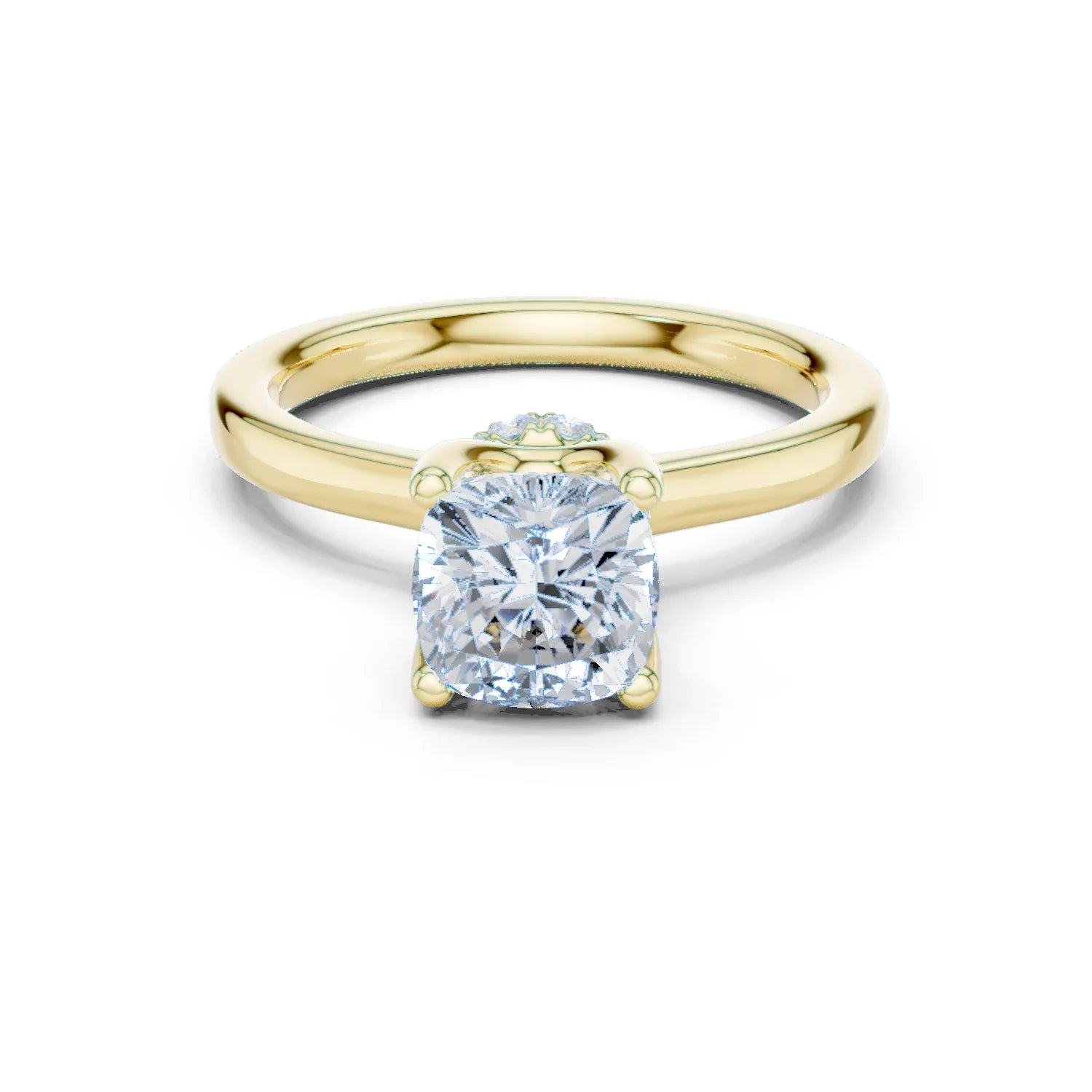 Radiant Shape Diamond Hidden Halo Engagement Ring