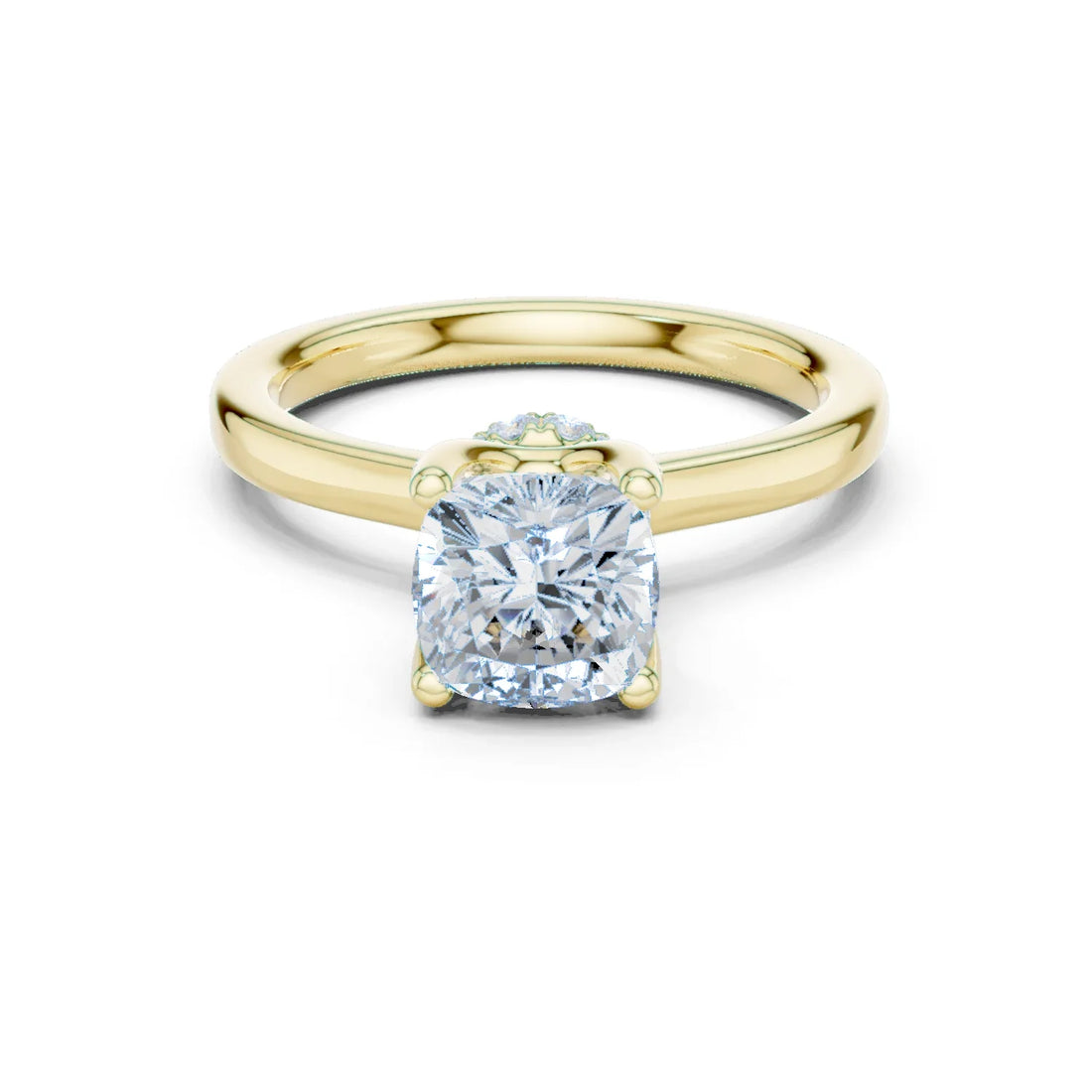 Radiant Shape Diamond Hidden Halo Engagement Ring