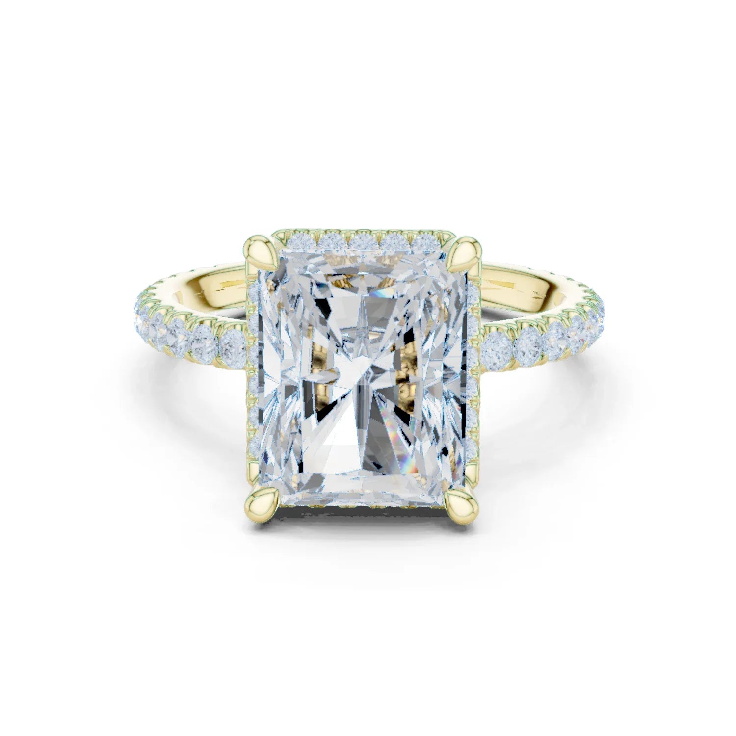 Radiant Diamond Hidden Halo Engagement Ring