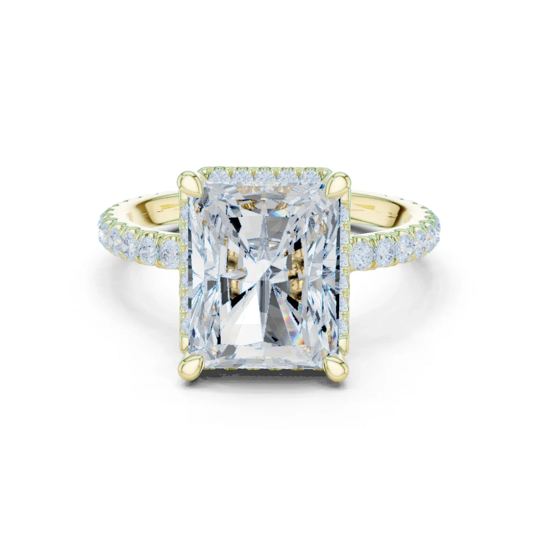 Radiant Diamond Hidden Halo Engagement Ring