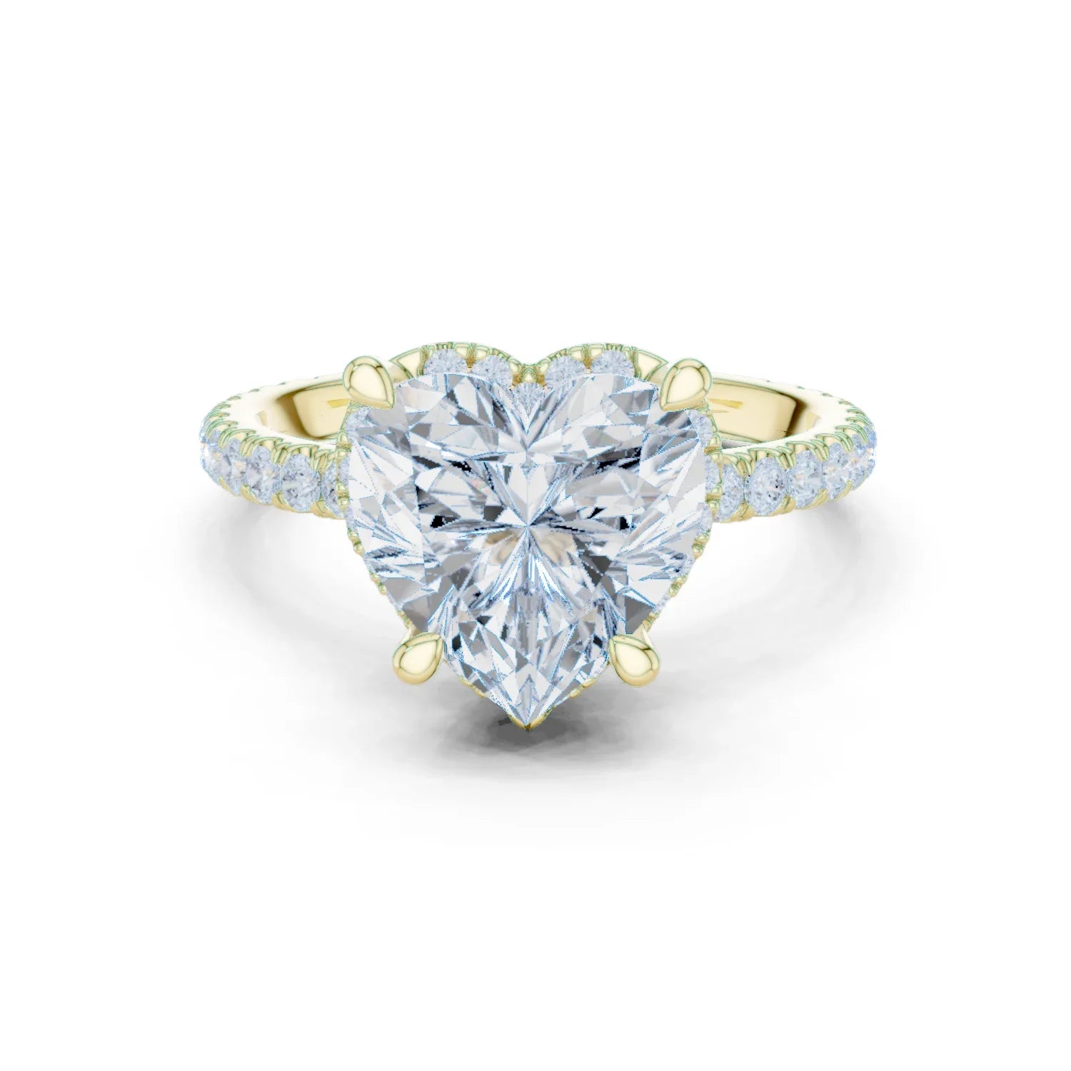 Heart Diamond Hidden Halo Engagement Ring