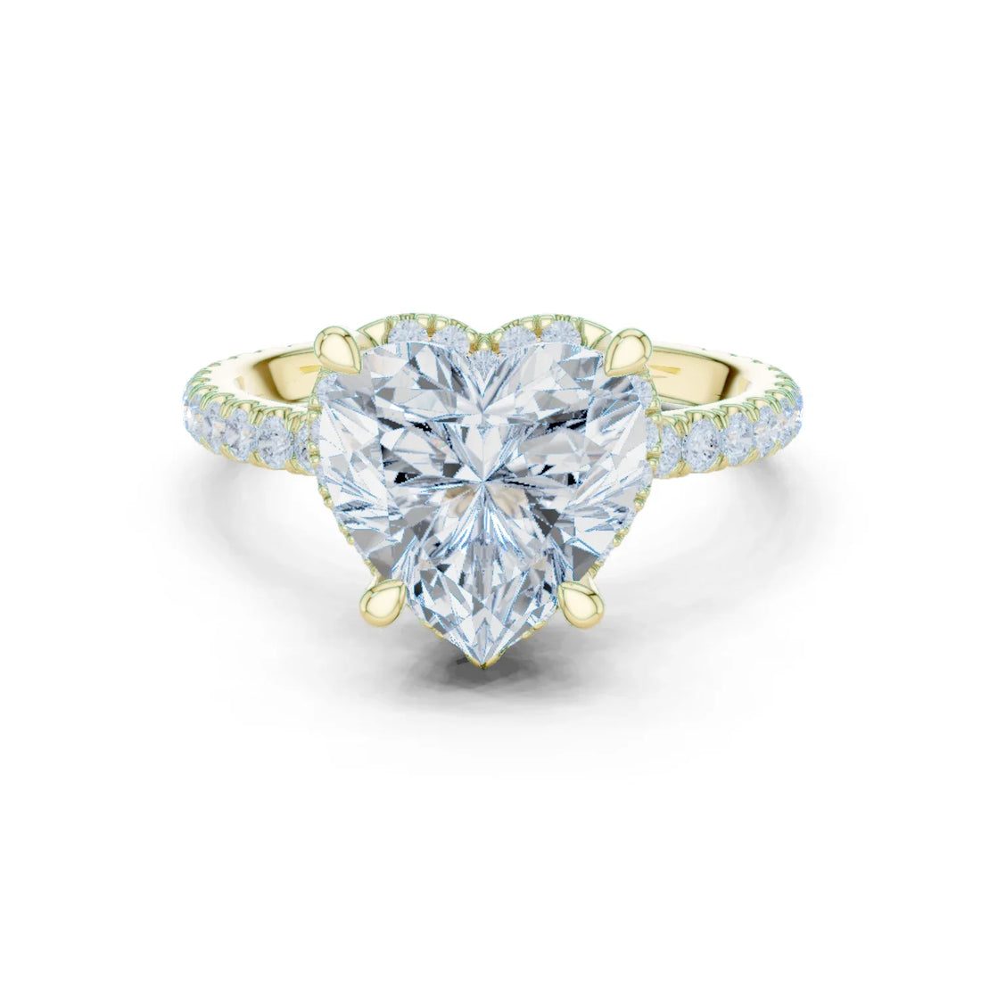 Heart Diamond Hidden Halo Engagement Ring