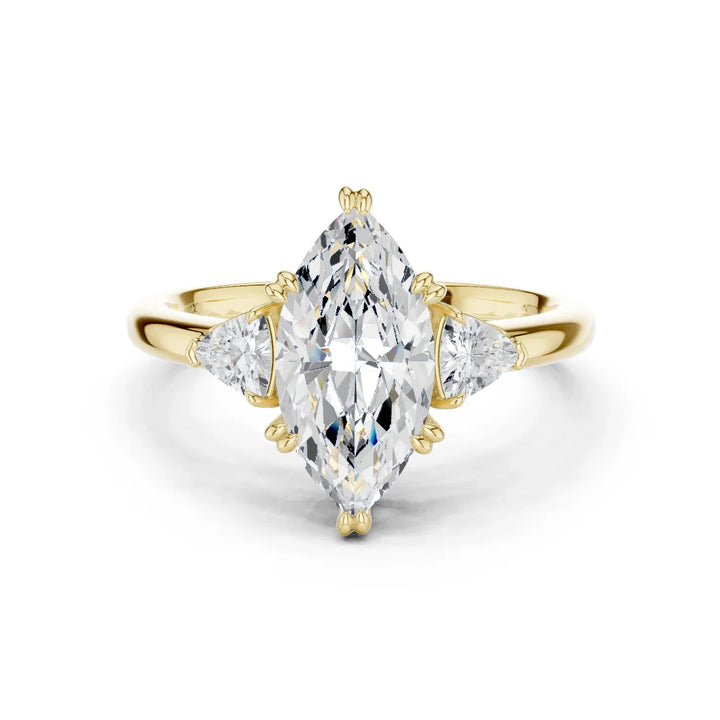 Trillion Side Diamond Marquise Shape Engagement Ring
