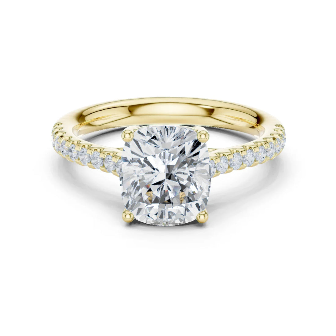 Cushion-Cut Diamond Engagement Ring with Split Shank