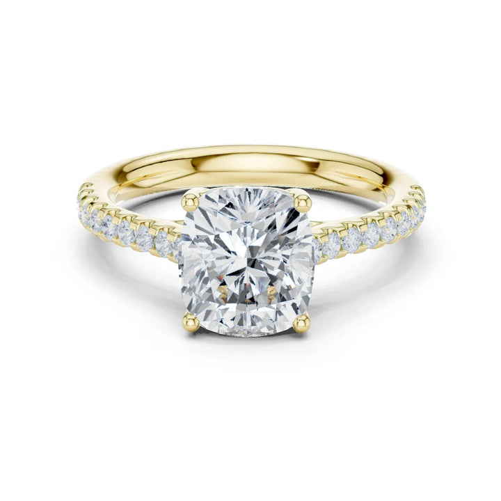 Cushion-Cut Diamond Engagement Ring with Split Shank