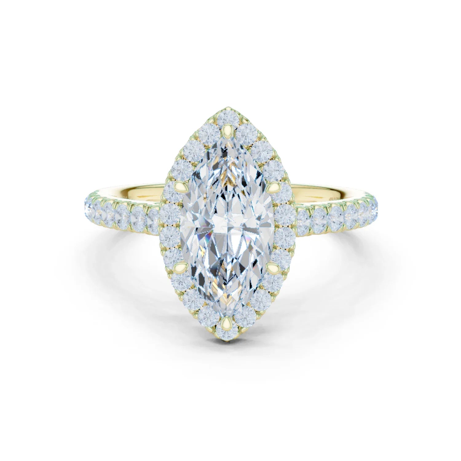 Marquise Shape Diamond Halo Engagement Ring